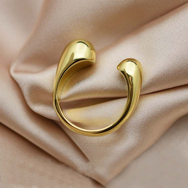 Geometric Square Adjustable Opening Rings
