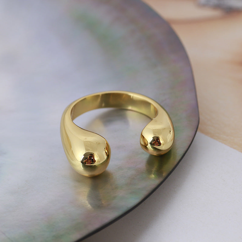 Geometric Square Adjustable Opening Rings