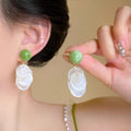 Green Vacation Style Shell Earrings