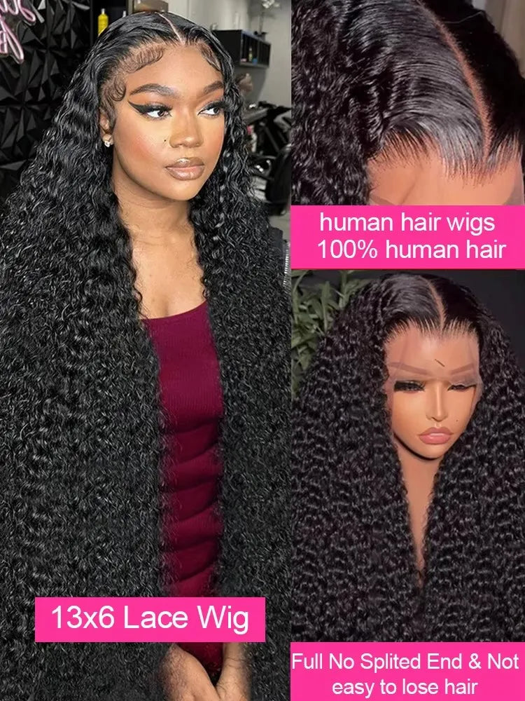 Deep Wave Lace Front Curly Wigs