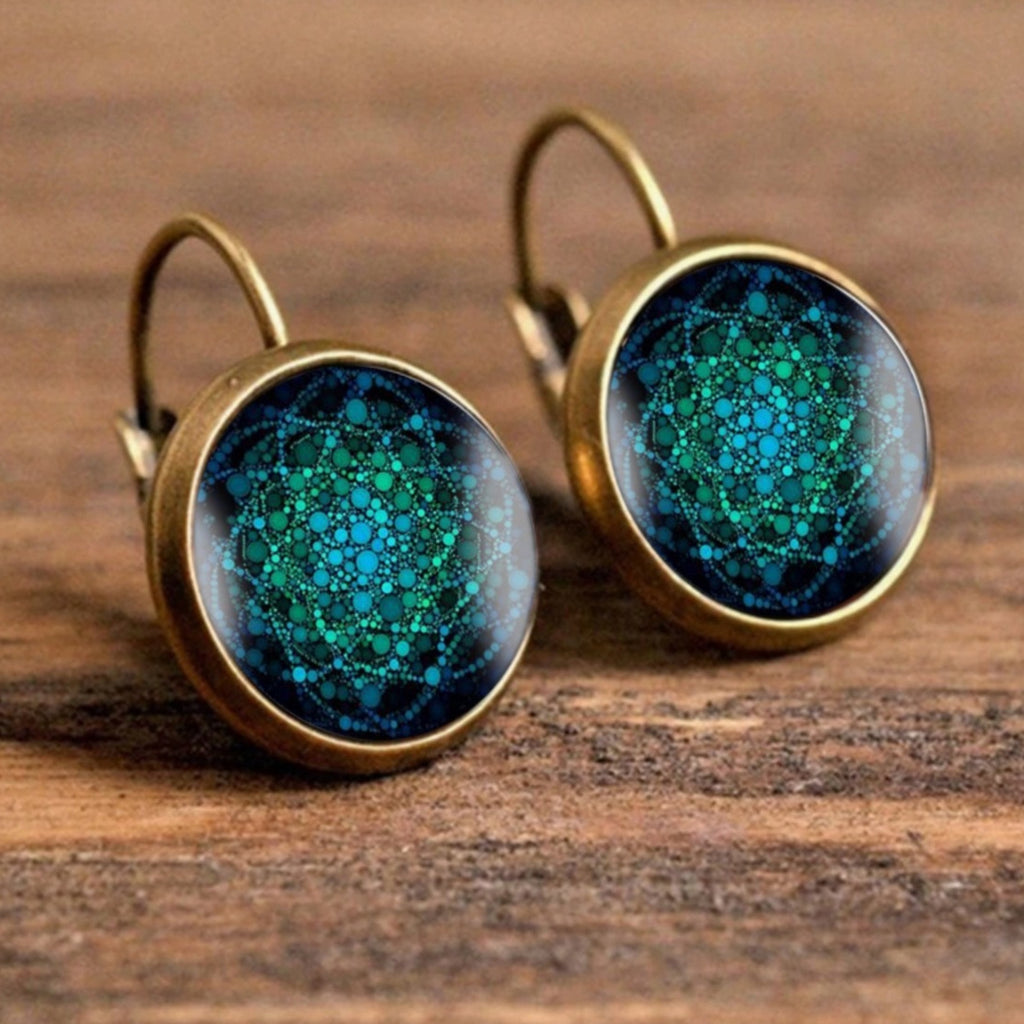 Vintage Datura Flowers Earrings