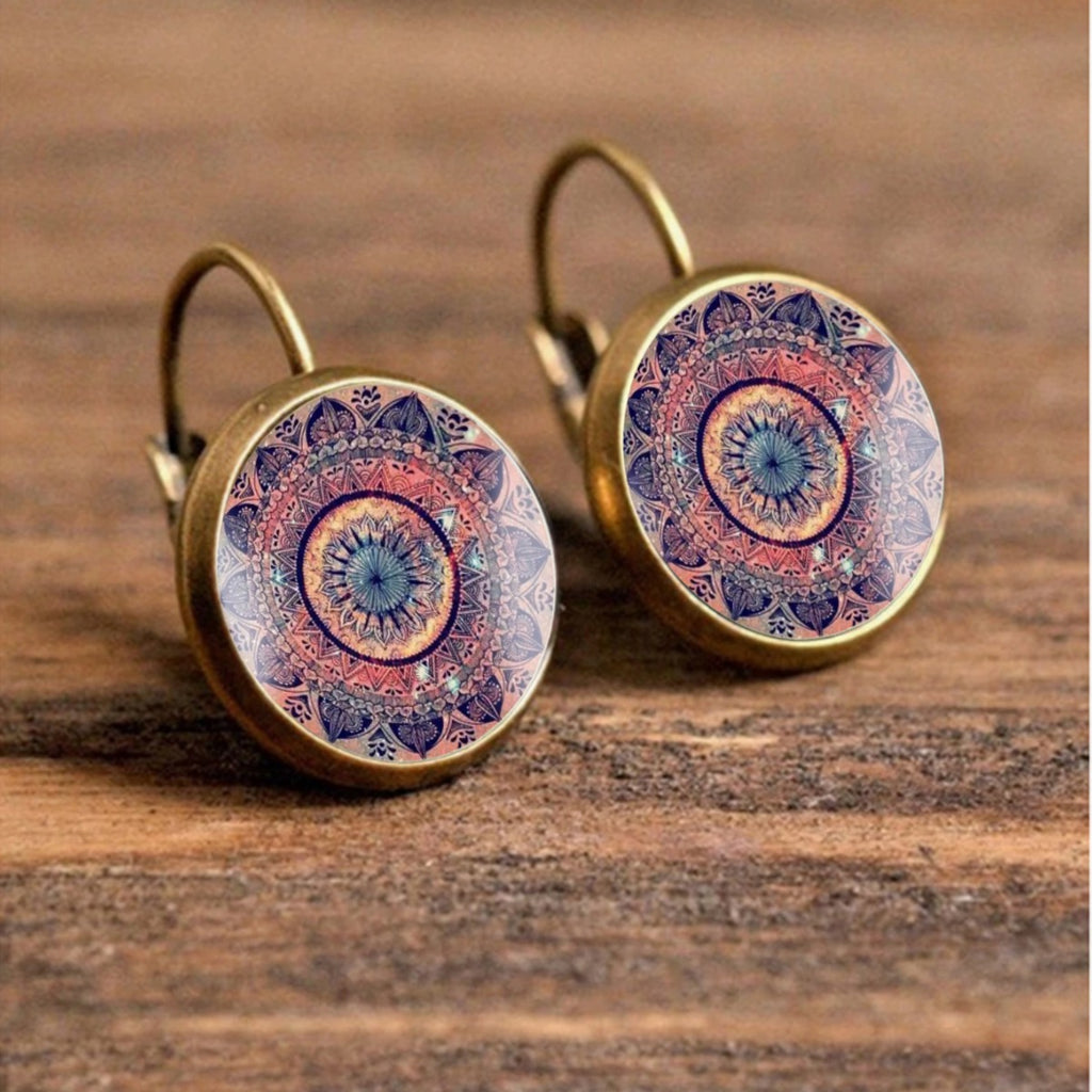 Vintage Datura Flowers Earrings